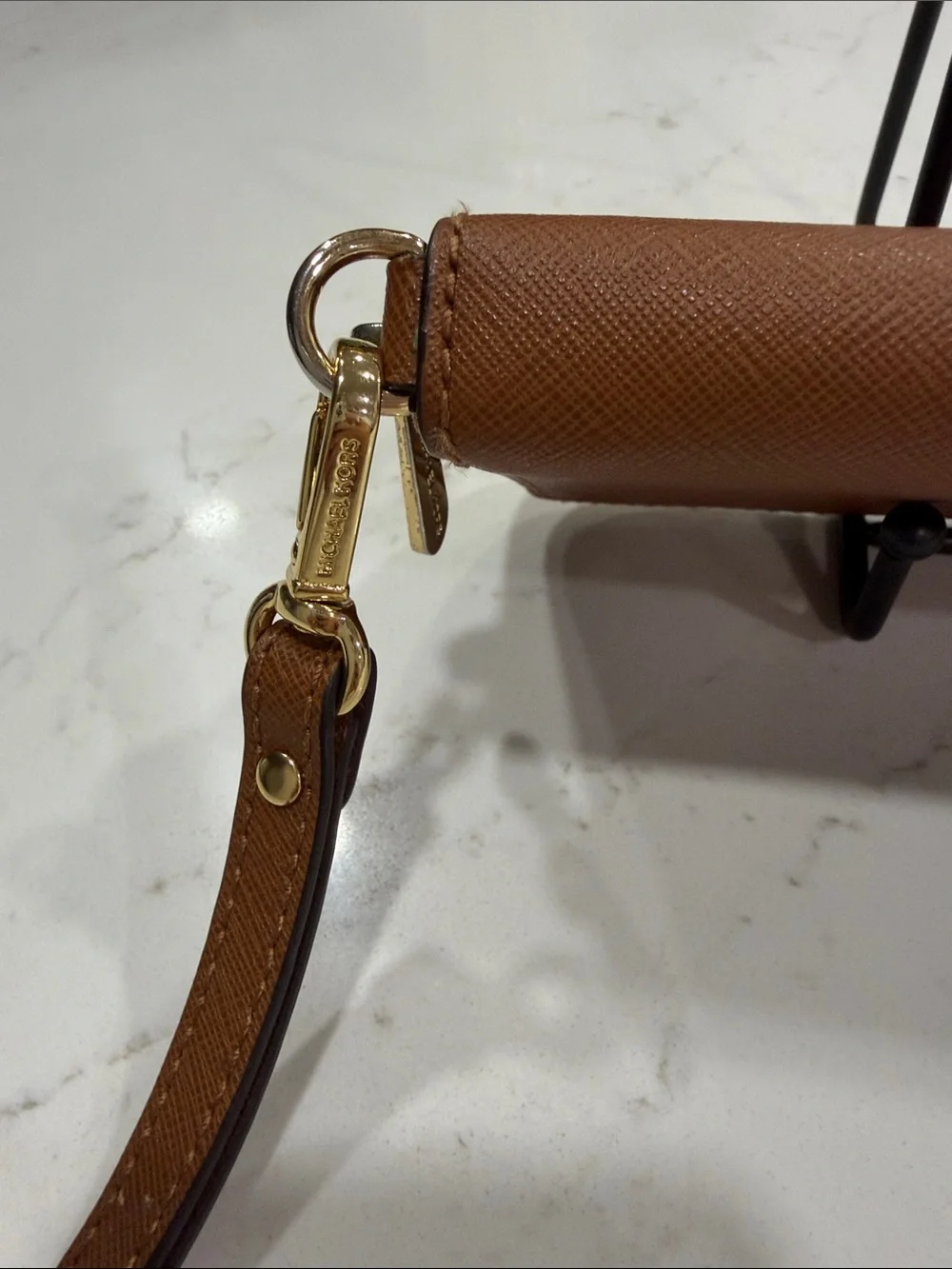 Michael Kors Tan Saffiano Zip Wristlet Card Holder